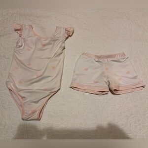 SweetHoney Pink and White Kitty Leo and Matching Shorts